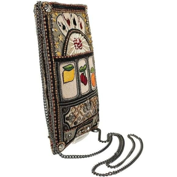 Beaded Crossbody Cell Phone Bag Evening Clutch Purse Adjustable Strap Party - Picture 4 of 7